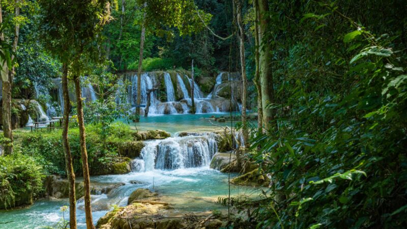 Tad Sae Waterfall in Luang prabang province, Laos