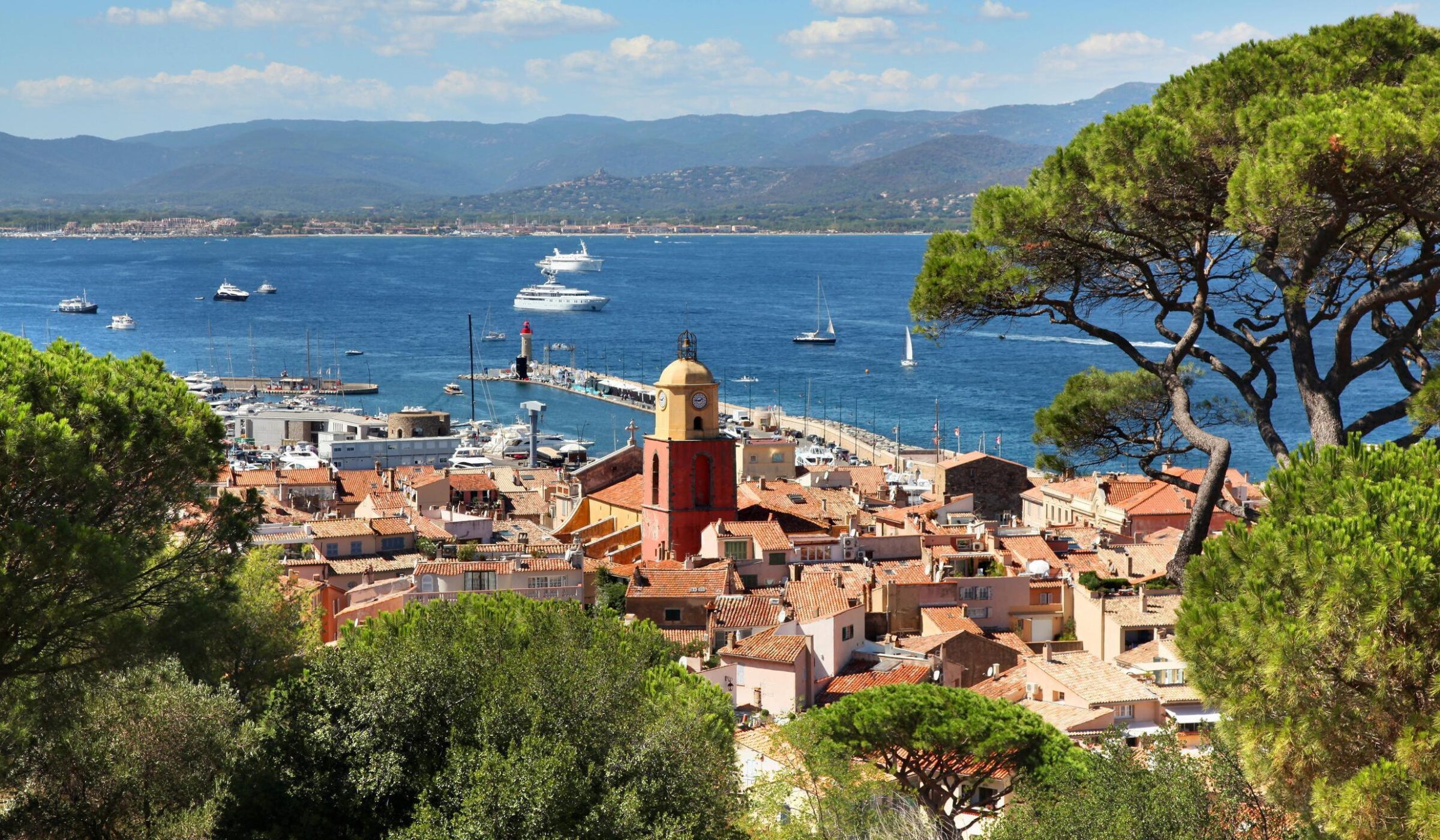 View of Saint Tropez harbour on the French Riviera