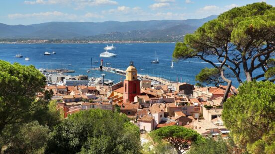 View of Saint Tropez harbour on the French Riviera