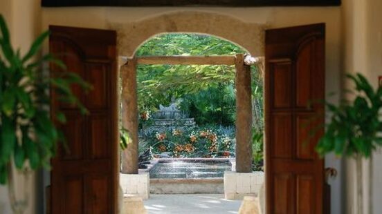 An interior corridor or Belmond Maroma, Mayan Riviera