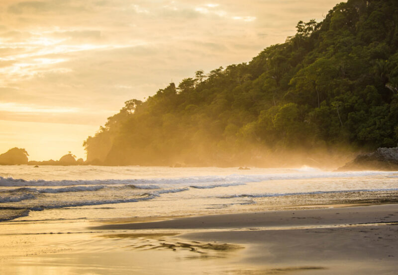 Sunset beach in Manuel Antonio National park, Costa Rica