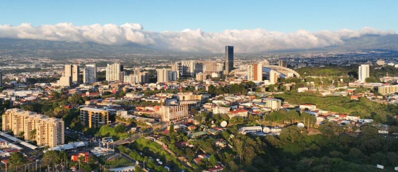 Panoramic aerial view of La Sabana Park in San Jose, Costa Rica