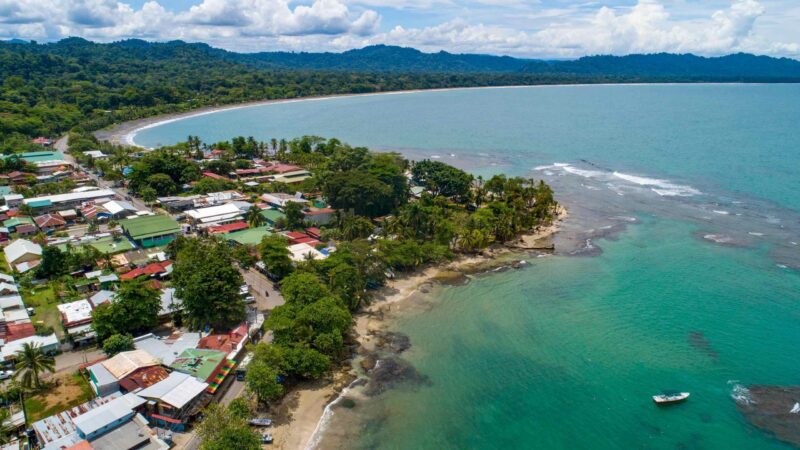 aerial view of Puerto Viejo, Costa Rica