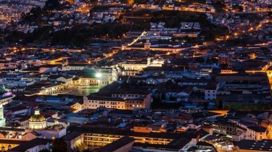 Views of Quito Ecuador at night