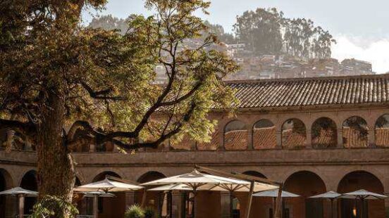 The courtyard of the Hotel Monasterio, Cusco, Peru
