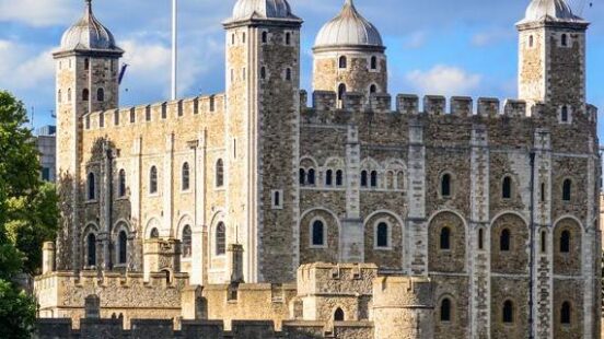 View of the Tower of London from the river Thames