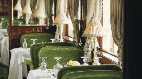 The dining carriage on the Venice Simplon-Orient-Express