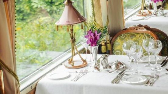 Inside view of a luxury train across Asia