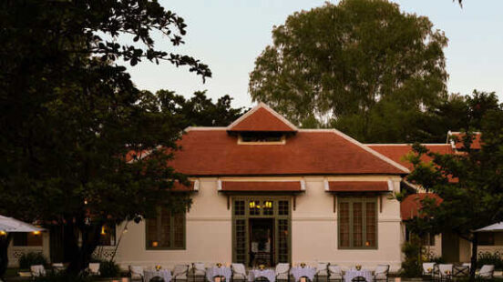 Amantaka, Laos. Pool and exterior dining