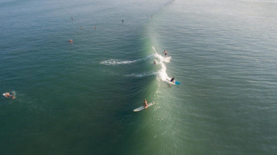Few peoples surfing in Costa Rica