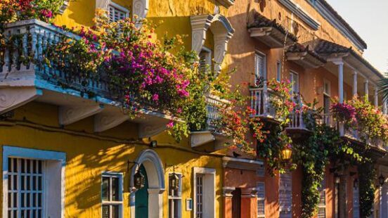 Street in old town Cartagena Colombia