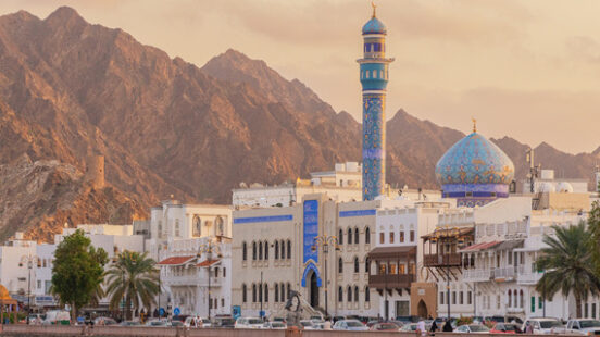 View of Muscat Corniche at Sunset