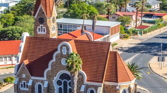The famous Christ Church in Namibiax27;s capital Windhoek during summer