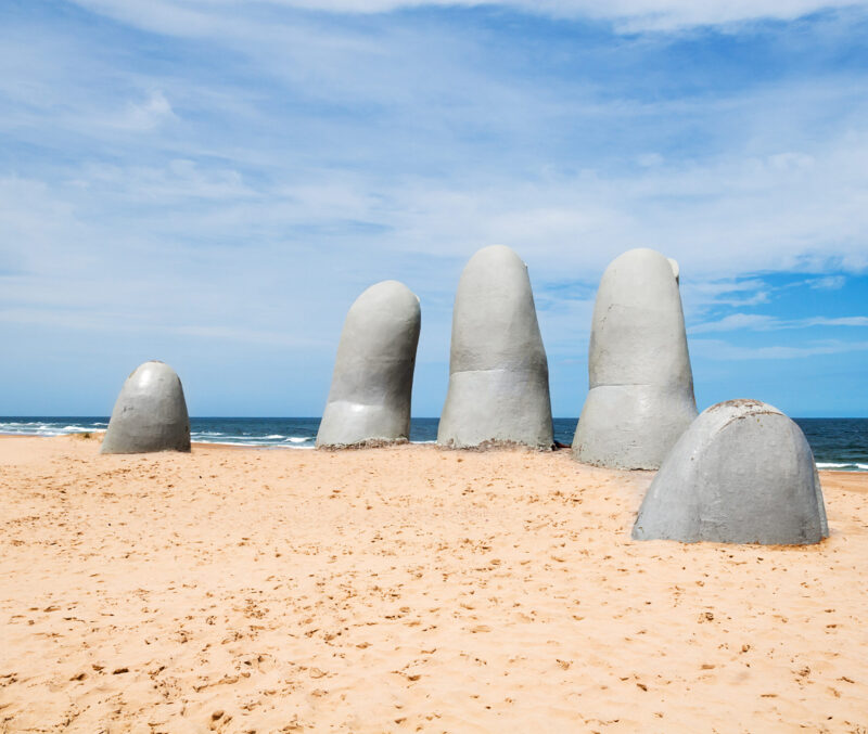 Hand Skulptur, ein symbol von Punta del Este, Uruguay
