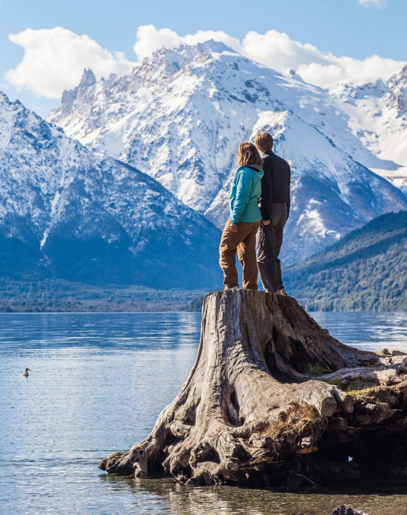 A couple enjoying some spectacular views near Bariloche in Patagonia on a luxury Patagonia holiday