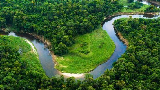 Beautiful areal view of the Amazon in Brazil