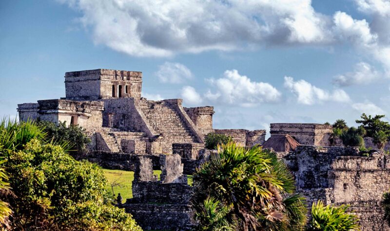 Famous historical ruins of Tulum in Mexico in summer