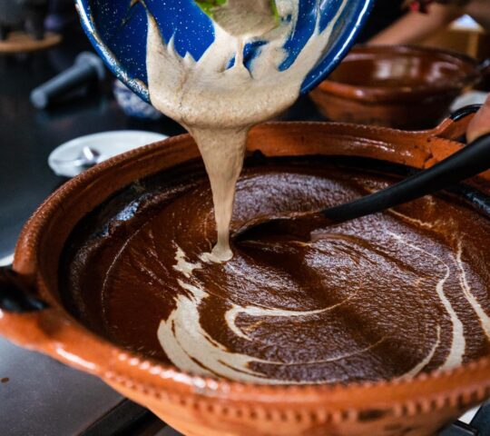 Mole poblano hot sauce in Puebla