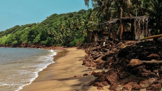 Goa India secluded beach and jungle
