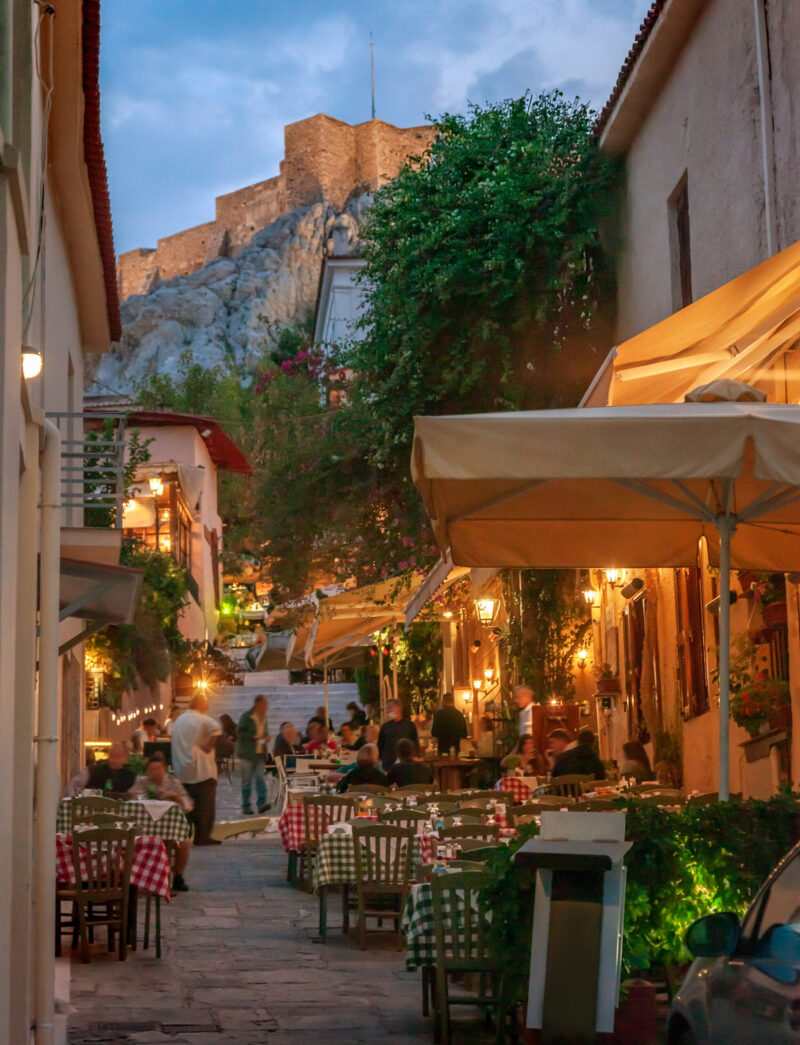 Street view in Plaka district of Athens