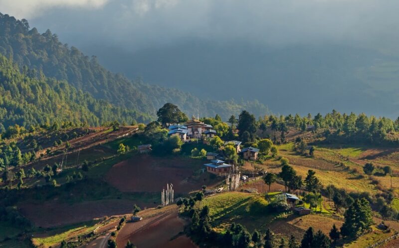 Shingyer village, Ura Valley, Bumthang, Bhutan