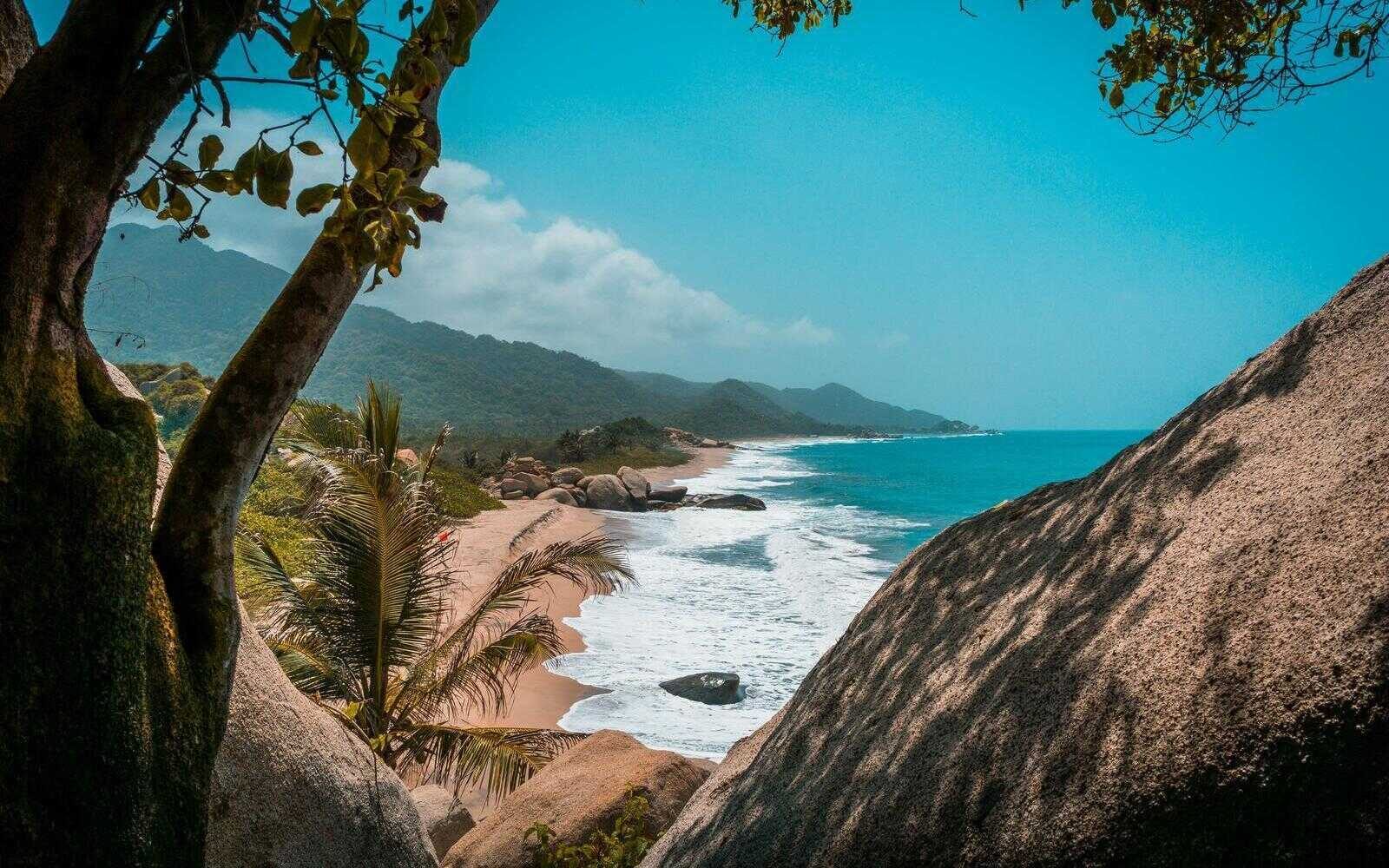 Beautiful clear sunny weather in Tayrona National Park