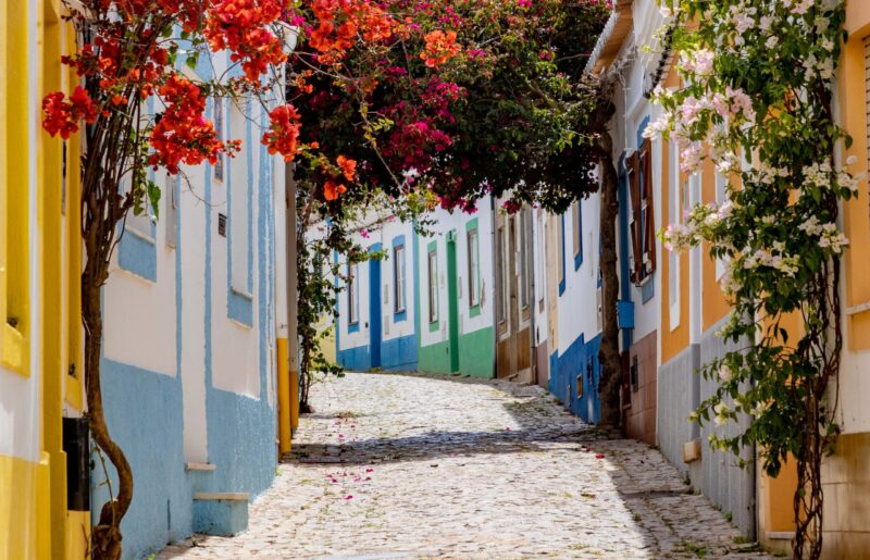 On the narrow Alleys of Ferragudo, Algarve, Portugal, Europe