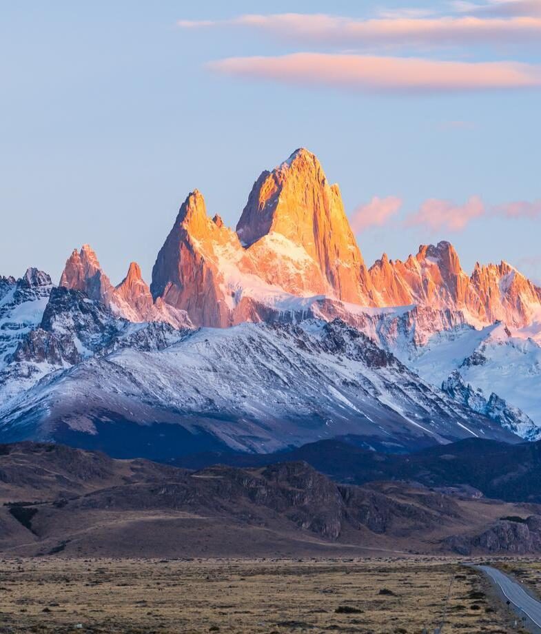Sunrise over Fitz Roy in Patagonia