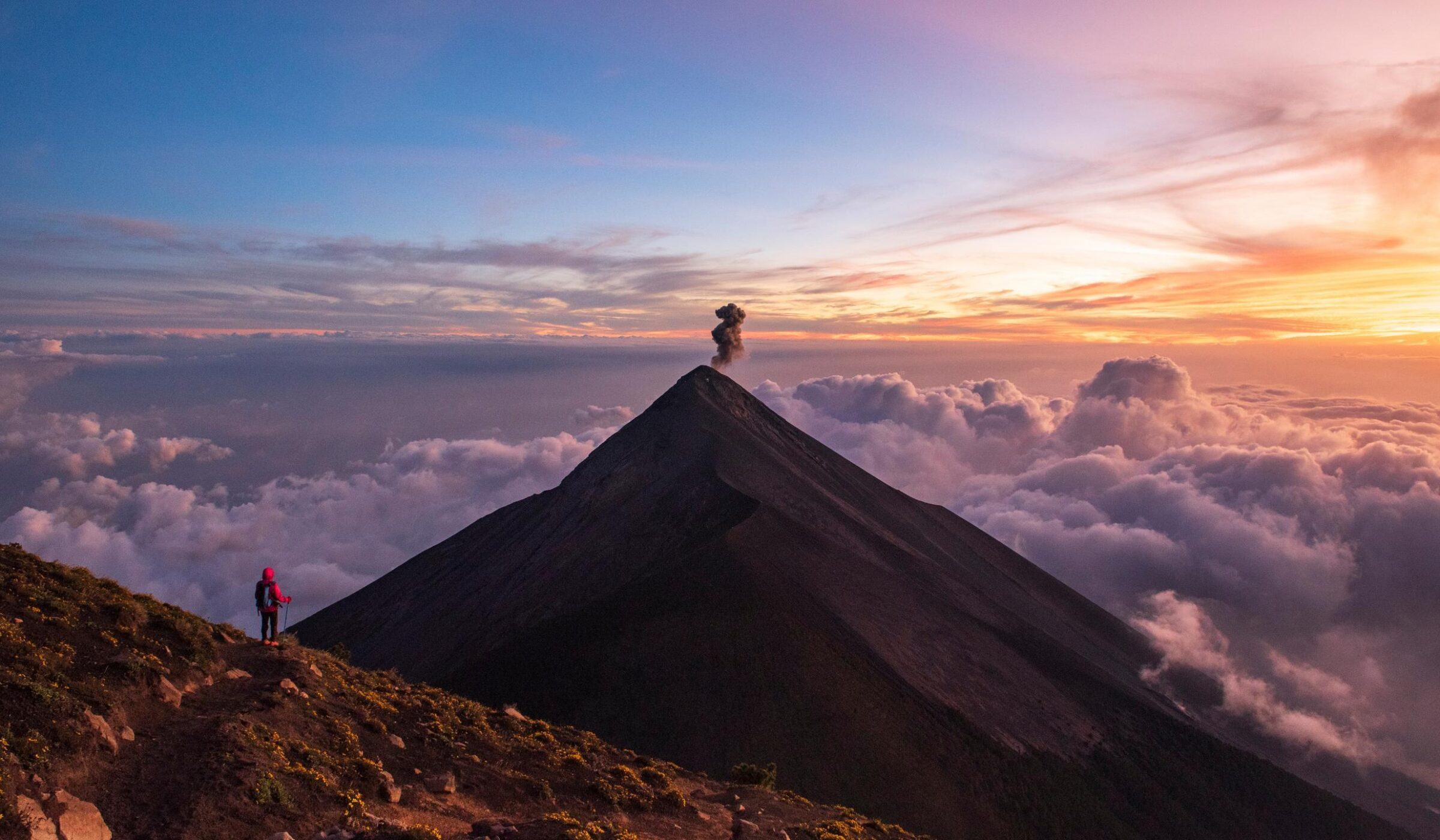 Hiking view Volcan del Fuego Guatemala