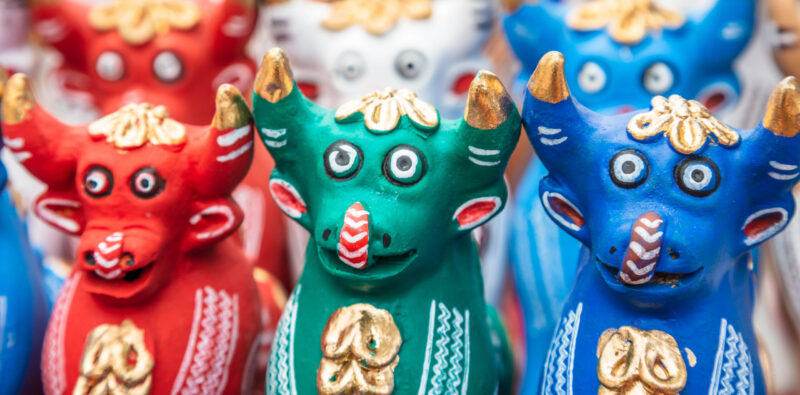 Peruvian handicraft or Toritos de Pucara