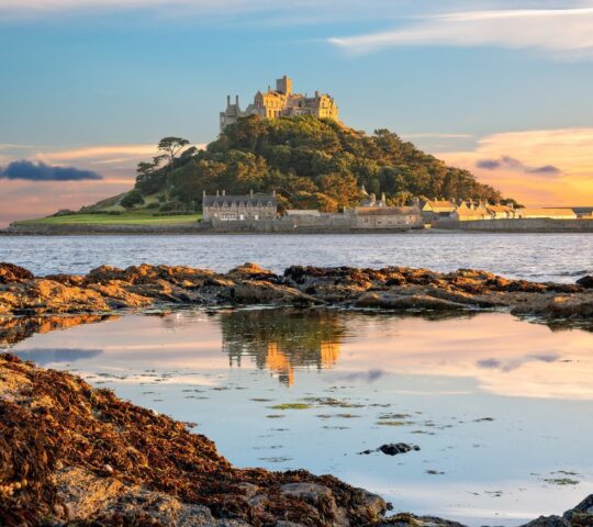 St Michael's Mount is only reachable by a tidal causeway