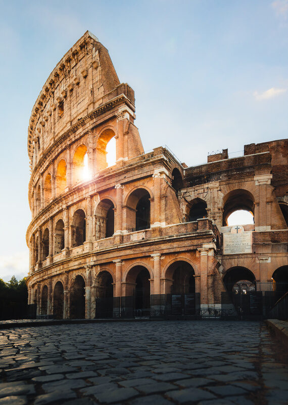 View of the Colosseum in Rome