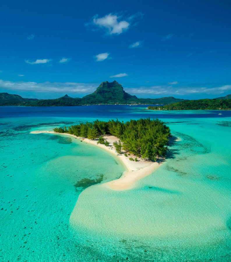 Beautiful aerial views of Bora Bora