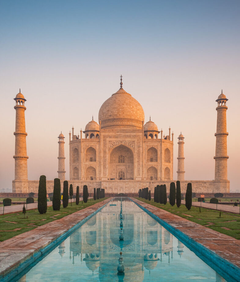 The Tal Mahal at dawn in India, the Scottish Highlands in autumn
