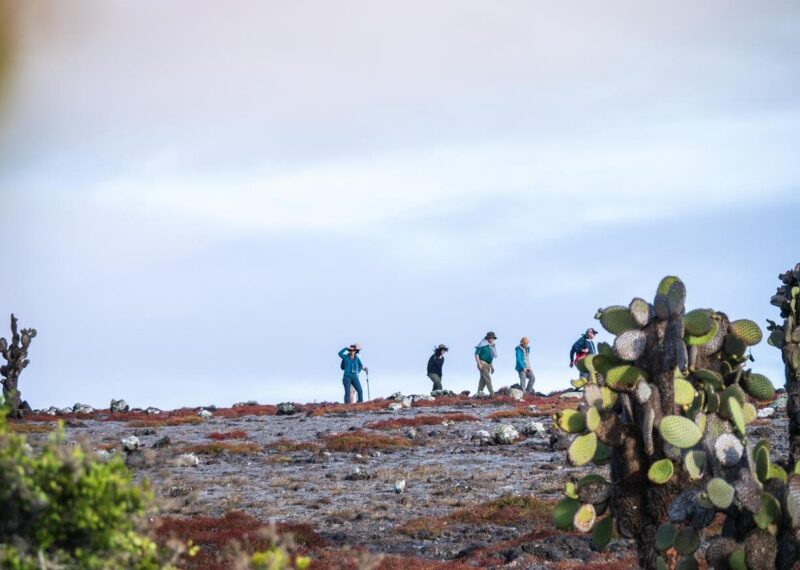 Hiking on Islas Plaza in the Galapagos islands