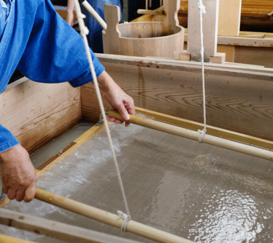 Learn the process of making washi paper in a private workshop