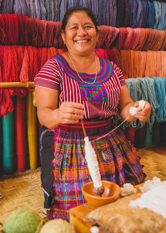A woman spinning wool in Guatemala.
