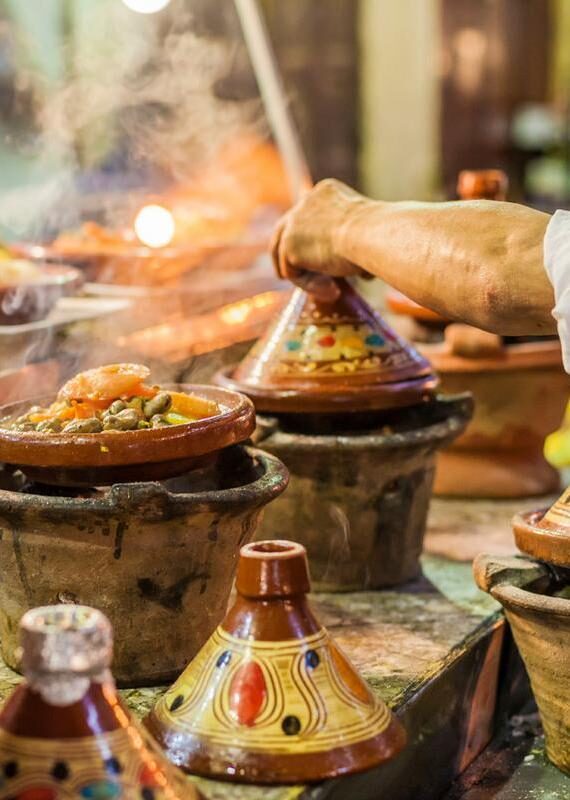Selection of Moroccan tajines (traditional cassero