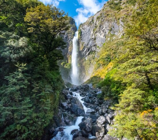 Drown out every thought under the waterfalls of Arthur's Pass National Park