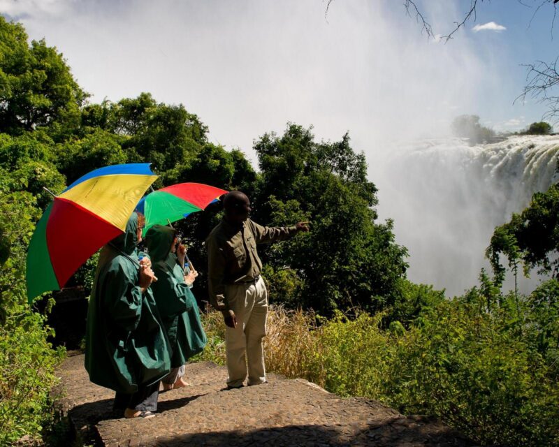 Tour close up to Victoria Falls in a family trip in Zambia