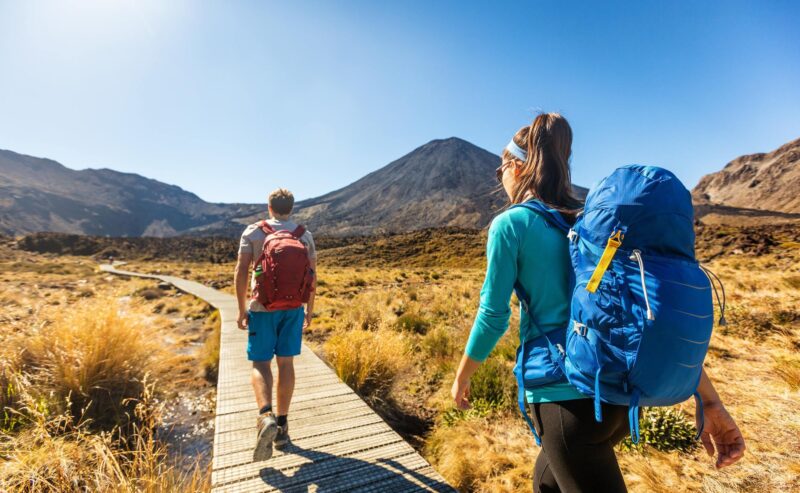 New Zealand Hiking Couple healthy active lifestyle