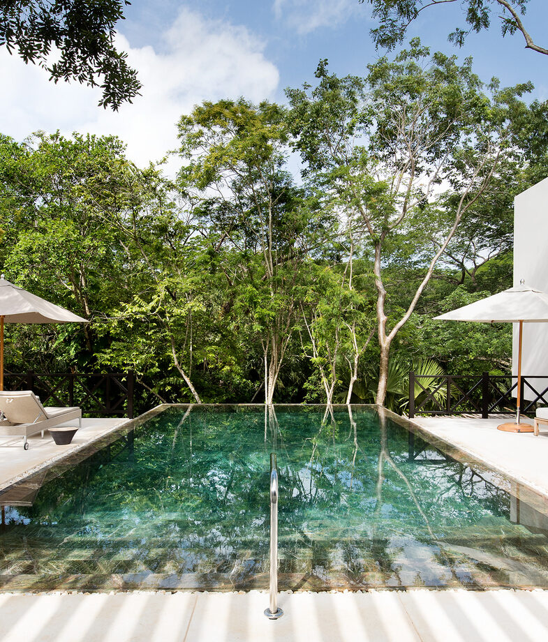 Spending the afternoon by the pool at Chablé Yucatán, and dining overlooking the vines at Banyan Tree Veya.