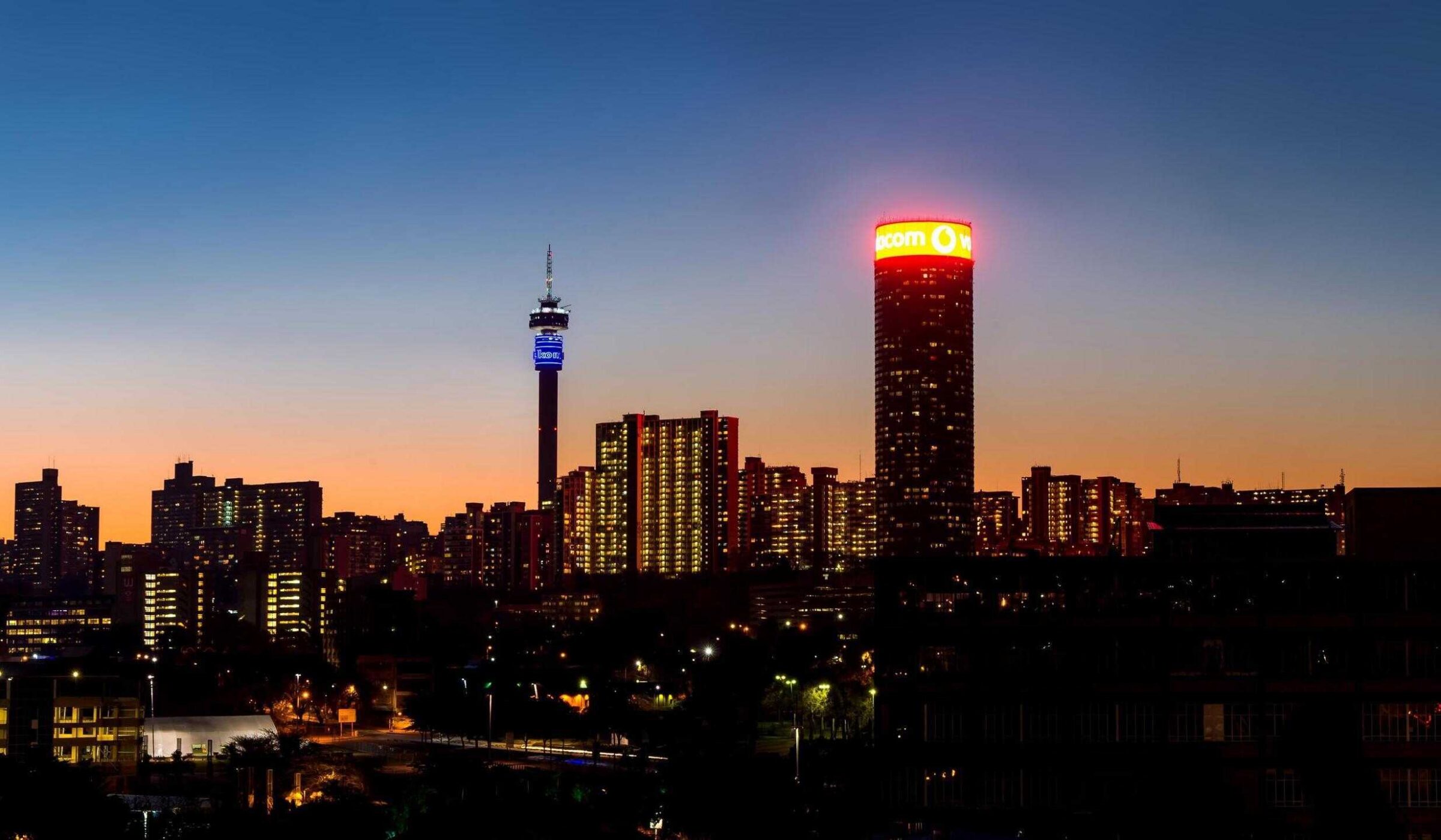 Johannesburg night cityscape