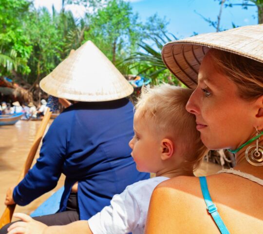 Explore the coconut jungle in traditional bamboo basket boats, a long-standing feature of central Vietnam’s waterways.