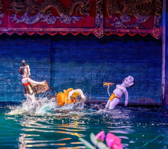 Watch a traditional water puppet show, set on the water and full of movement, music and colour.