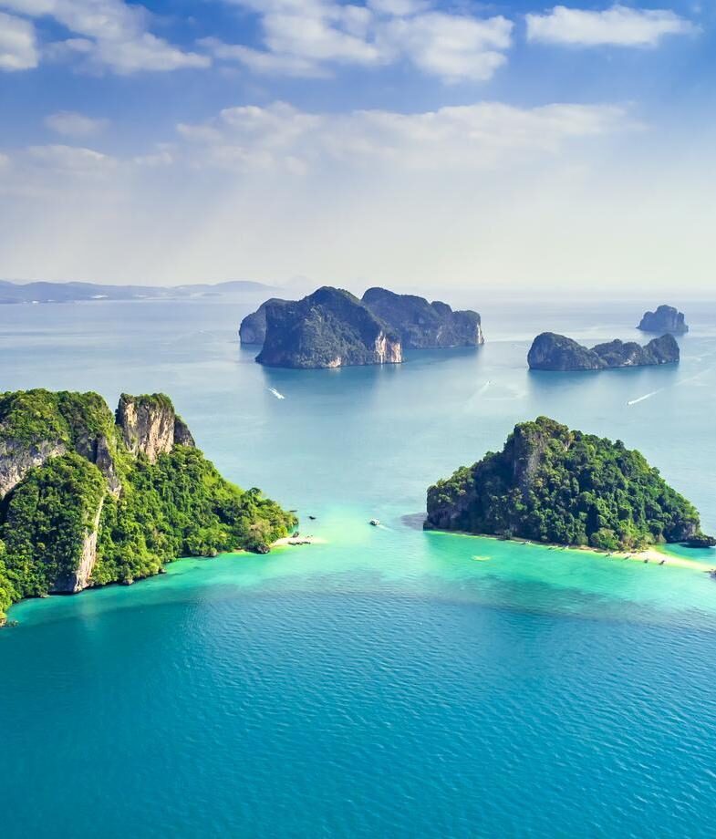 Cruise through Phuket’s limestone karsts and emerald waters by longtail boat. Or explore Koh Yao Noi’s quiet bays and forested islets.