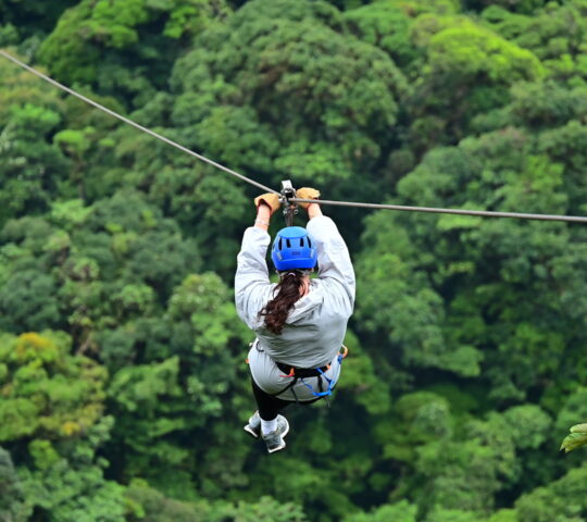 A fun family adventure with wide views over the jungle. And even glimpses of the ancient temples beyond.