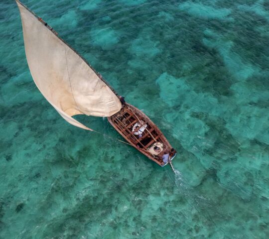 Sail by traditional dhow through sandbanks, fishing villages and shallow turquoise lagoons.