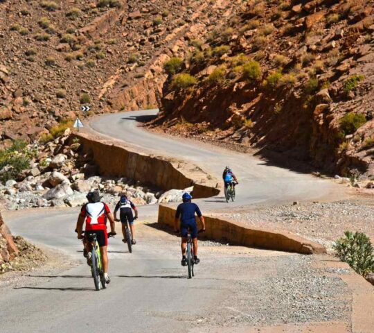 Take in the scale of the High Atlas Mountains by mountain bike