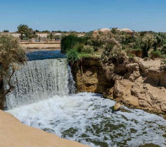 Hike to scenic waterfalls in the desert
